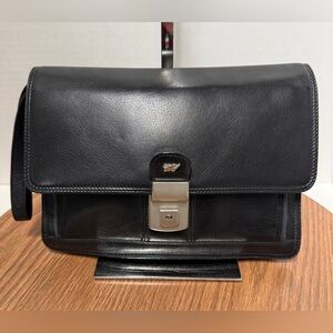 Braun Buffel Black Genuine Lambs Soft Leather Multi Pocket Compartment READ